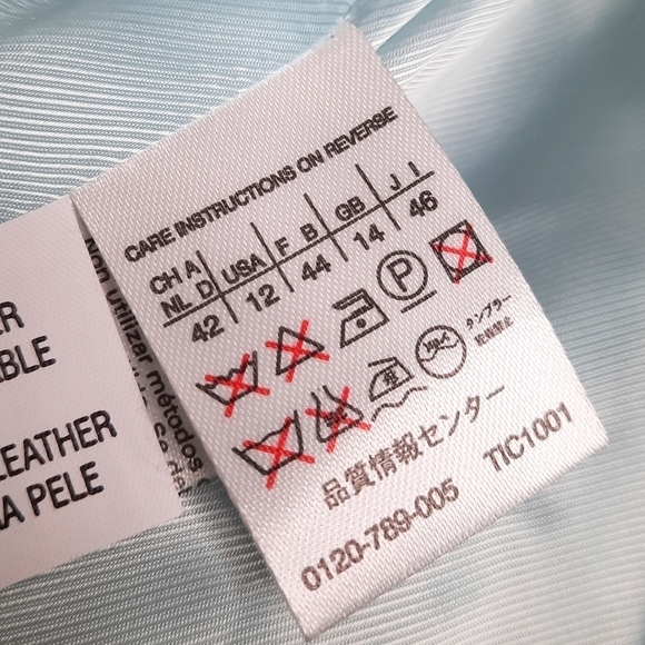 MaxMara Light Blue Leather Jacket 12 - Picture 8 of 12